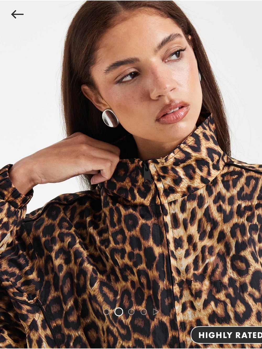 Leopard Print Bomber Jacket - Women's Brown Animal Print